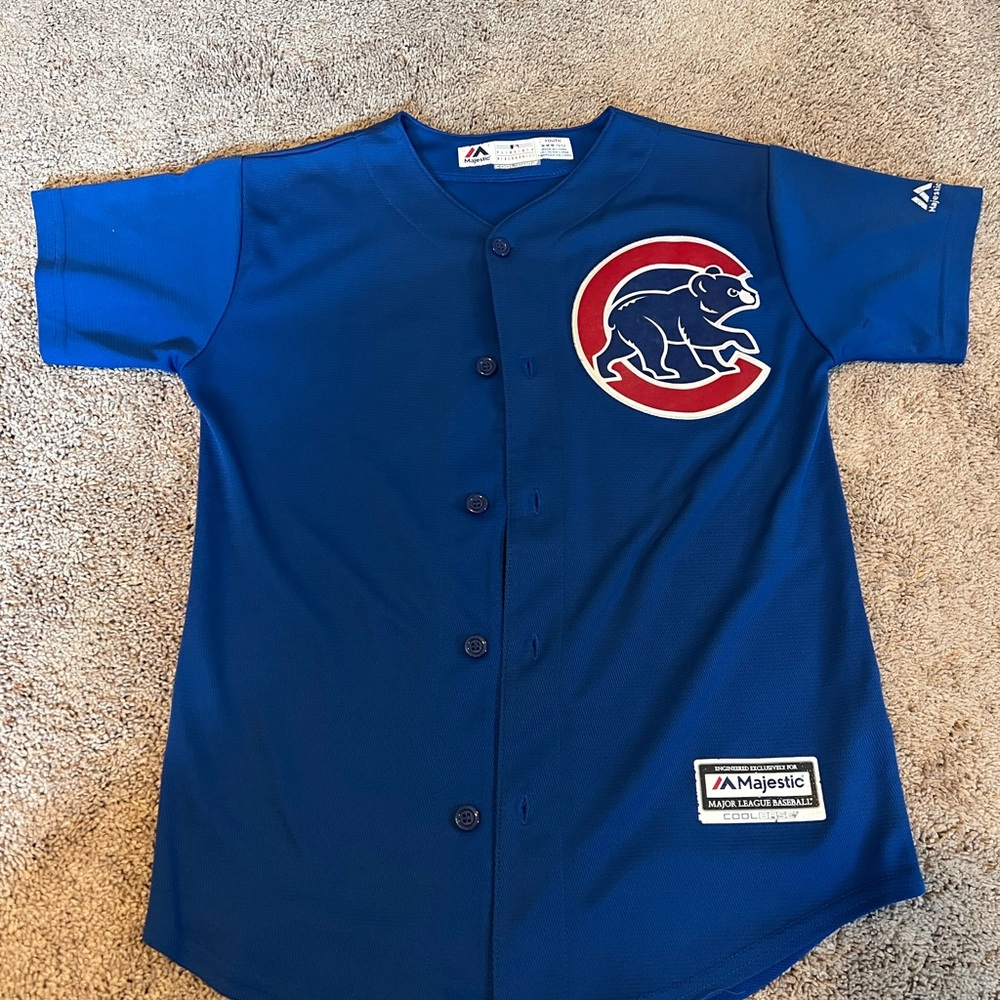 Youth size 10/12 Majestic Chicago Cubs Anthony Rizzo jersey.